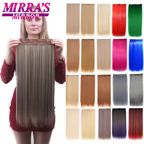 Clip In Hair Extensions With Clips Hairpieces Synthetic Extension False/Fake Hair Blonde Eunice Hair