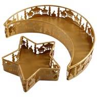 Eid Mubarak Food Trays Metal Moon Star Shaped Eid Mubarak Islam Muslim Food Serving Tray
