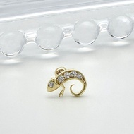 [Mandy] 14K Solid Lizard Tragus Helix Conch Stud Piercing Earring, 585 Gold, Korean Made Jewelry