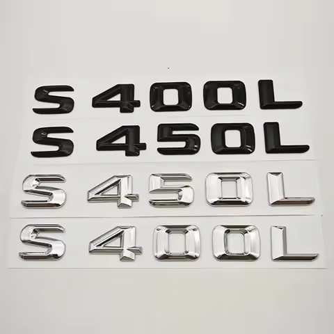 3D ABS Car Letters Logo S400L S450L Badge Sticker Rear Trunk Emblem For S Class S400L S450L V221 V22