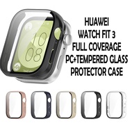 Huawei Watch Fit 3 Protector Case Huawei Watch FIT3 Full coverage Tempered Glass + Hard PC Protectio