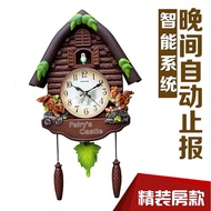 haizhixingCreative European-Style Living Room Wall Clock Cuckoo Wall Clock Time-Reporting Gugu Clock Bedroom Wall Clock Quartz Clock