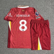 เสื้อเจอร์ซีย์สำหรับ2024/25หมายเลข11ซาลาห์หมายเลข66 Arnoldชุดชุดอุปกรณ์ฟุตบอลสำหรับเด็กแขนสั้นที่บ้า