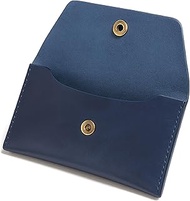Currency Pouch, Genuine Leather Currency Organiser, Travel Wallet for Men and Women, Blue, Button Cl