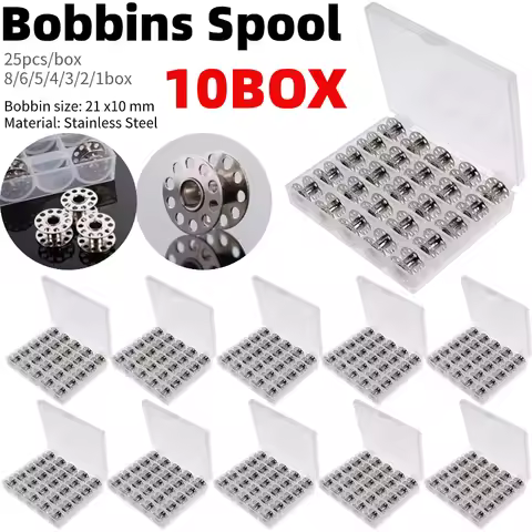 Stainless Steel Metal Bobbins Spool Sewing Tools Box Sewing Machine Bobbins Spool for Brother Janome