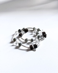 T346 凝點 | 和田玉籽料青花雙圈手串