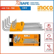 Bộ lục giác bông 9 cây INGCO HHK13092 Bộ 9 chìa lục giác đầu bông được làm từ thép crv siêu cứng kíc