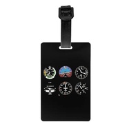 Custom Cockpit Six Dials Flight Simulator Pilot Luggage Tag  Airplane Aircraft Baggage Tags Travel B