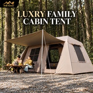 PREMIUM Khemah Camping Family Camping Tent Khemah Unta Large Space Automatic Waterproof Silver Coate