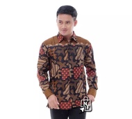 Batik Pria Lengan Panjang Terbaru 2020 Original Asli Baju anak muda modern Kemeja Distro laki laki dewasa Orang Tua Jumbo Hitam Jokowi Keren Mewah Baju Batik Pekalongan Tangan Panjang