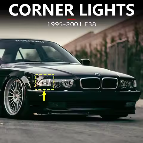 for 1995-2001 E38 BMW 740i 740iL 740iLP 750iL Front Turn Signal Corner Lights Parking Lamps (No Bulb
