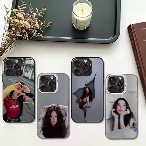 Beautiful K-Kim J-Jisoo Color Silver Electroplated Shockproof Case For IPhone 17 16 15 14 13 12 11 P