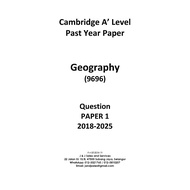 A Level Geography (9696) Past Year Paper 2018-2025