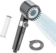 Shower Head with Filter - 15-Layer High Pressure Shower Head with 1.5 m Hose, 3+1 Jet Types & Silico