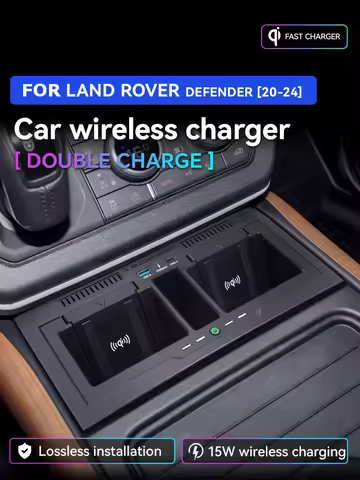 15W Car Wireless Charger Replacement Cordless Charge Board Fast Charging Pad For Land Rover Defender