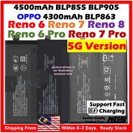 ORIGINAL NGS 4500mAh Battery BLP855 for OPPO Reno 6 Pro 5G CPH2249 / Reno 7 5G / Reno 8 5G / 4300mAh