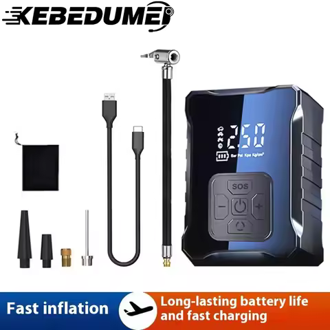 Electric Bicycle Pump Portable Tire Inflator With Screen Rechargeable Basketball Car Motorcycle Tire