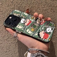 Casing iPhone 11 13 14 15 16 Pro Max Banknote Shin-chan ShockProof Case For iPhone 13PM 16PM 15PM 14
