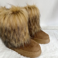 Fashion Fur Boots for Women - Imitation Fur Grass Snow Shoes