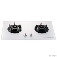 【喜特麗】【JT-GC209AW_NG1】77cm雙口玻璃 智能連動檯面瓦斯爐(白)-天然氣(含標準安裝)