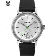 TIMEX TW2V32600 Men's Analog Watch Marlin Automatic Peanuts Snoopy Take Care 40mm Date Leather Silve