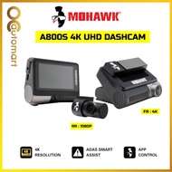 Mohawk A800S Dashcam Dual Channel DVR 4K UHD Lynx Night Vision ADAS Wi-Fi App Control