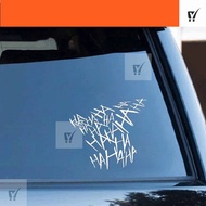 MCT Black/White Funny Joker Hahaha Sticker/ Serious Bad Evil Side Body Car Sticker/ Car Window Bumpe