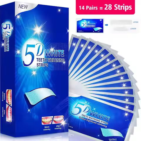 7/14/28 Pairs Teeth Brightening Strips for Teeth, 5D/9D Whitener Strips Reduced Sensitivity White St