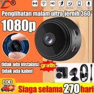 terlalu kecil untuk dilihat🔥A9🔥Kamera Mini WiFi Hd 1080P mini FREE MEMORY terhubung ke ponsel dengan