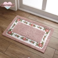 1ONLYTWO 1 Pcs Flower Rug, Pink Microfiber Pink Rug,  16*24Inch Non-Skid Absorbent Bathroom Rugs Bed