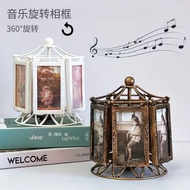 [48H Shipping] Children's photo frame stand, music carousel, rotating windmill ornament, photo studi