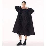 XITAO Patchwork Mesh Single Breasted Shirt Collar Dress Vintage Europe Sweet A-line Casual Full Slee