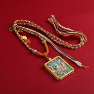 Hot-selling hand-painted gold-painted Green Tara thangka necklace, Zaki Ram, past and present life, 