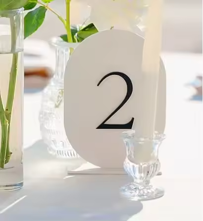 Black and White Acrylic Oval Table Number Party Event Decor Acrylic Table Numbers 3D Table Signs Wed