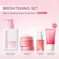 Glad2Glow 4in1 Sunscreen Set Cleanser+Moisturizer+Serum+Sunscreen Whitening/Repair Face Tinted Sunsc
