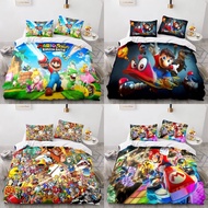 b4 Super Mario Bros Bedding Set Washable Bed Sheet Quilt Cover Pillowcase Dormitory Home Bedroom 3IN