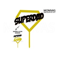 Super Dad Cake Topper Fathers Day Decoration Birthday Party Supplies