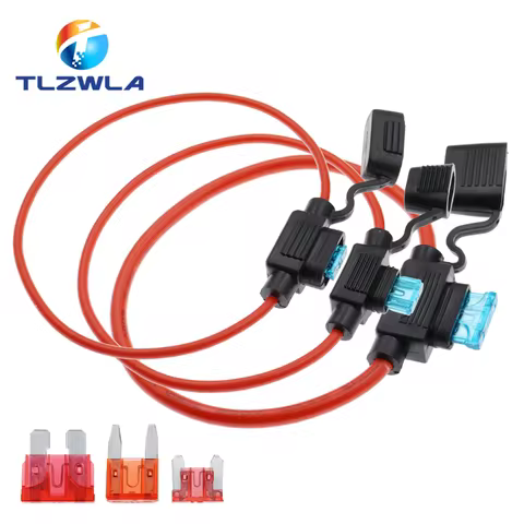 Waterproof 32V Mini Small Medium Auto Fuse Holder 18/1614/12/10AWG And Car Blade Fuse 3A 5A 7.5A 10A
