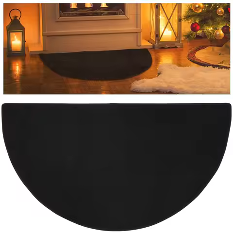 Half Round Fireproof Fireplace Mat Fireplace Hearth Rug 24"x41.7" Hearth Area Rug Fire Retardant Car