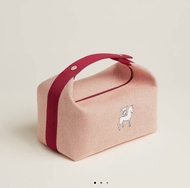 🧡有專門店單Hermes Bride-a-brac Cabriole Large Case Terracotta Silver hardware MM Size 愛馬仕飯盒包手挽袋 BB小馬系列桃紅色
