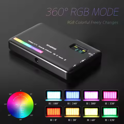 SH LED Camera Light W140 RGB Video Light 2500-9000K 3100mAh With Diffuser Effect Vlog Fill Light Pho