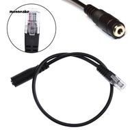 Moon 30cm 3.5mm Smartphone Headset to RJ9 Plug Converter Adapter Cable for Telephone