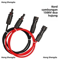 Solar Extension Cable 6mm 10AWG 6M 1 Pair Black Red Solar PV Cable with Connector 1500V DC Wire