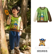 Áo Nỉ Dài Tay Mùa Xuân Cho Bé Trai Áo Nỉ Cotton Pha Trộn Mỏng Thường Ngày Không Có Mũ Áo Nỉ PAW PATR