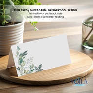 (Local Stock) Tent Card / Guest Card / Place Card - Green Series