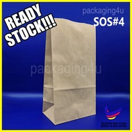 100 pcs PAPER BAGS BROWN SOS#4