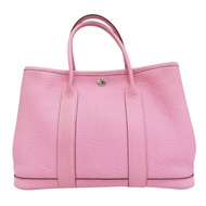 粉色 牛皮 Garden Party 30 手提包 口P刻 銀扣【HERMES 愛馬仕】