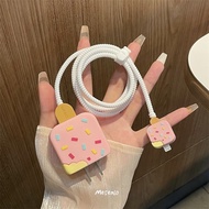 【爆款推荐】雪糕苹果14手机充电器保护套iPad8硅胶套头适用iPhone13保护壳20wIce Cream Apple 14 Mobile Phone Charger Protective Cove