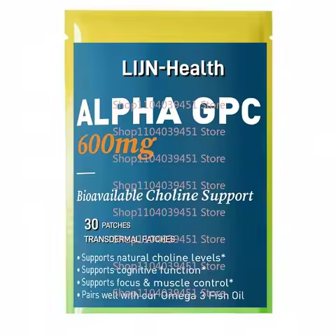30 Patches Alpha GPC Transdermal Patches - Bioavailable Choline Patches for Brain, Memory and Focus