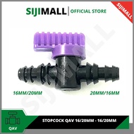 Stopcock Quick action valve 16mm / 20mm to 16mm / 20mm, irrigation watering sistem fertigasi